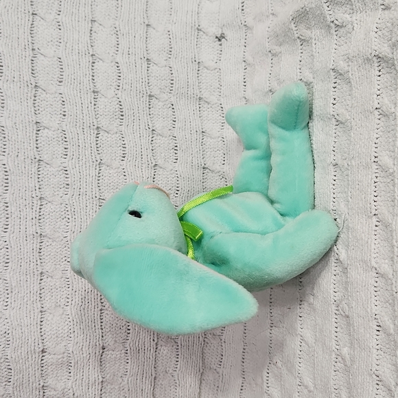 🕸Rare Mint 1996 Ty Hippity Green Bunny Beanie Babies Tag Errors PVC 4119 - Picture 4 of 9